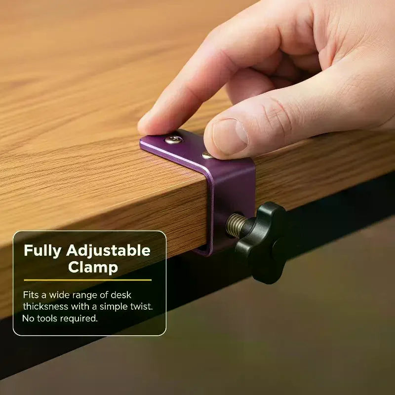 Adjustable No-Drill Desk Edge Hook – Bag & Headphone Hanger Desk Hook Organizer SPOT
