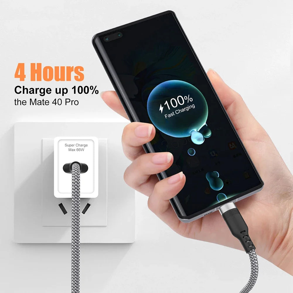 6A USB-C Fast Charging Cable – Braided, 1M to 8M Lengths USB-C Charging Cable SPOT