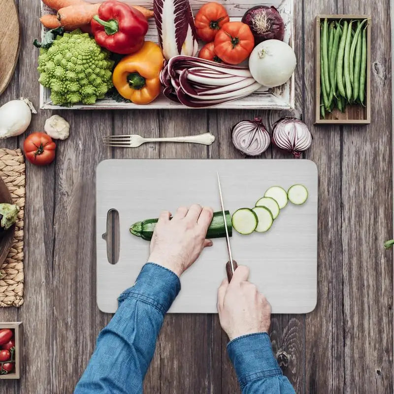 Food Grade 304 Stainless Steel Cutting Board – Double-Sided Stainless Cutting Board SPOT