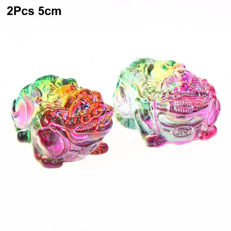 Crystal Pixiu Figurine 2-Pack – Feng Shui Wealth Ornament Decorative Figurine SPOT A