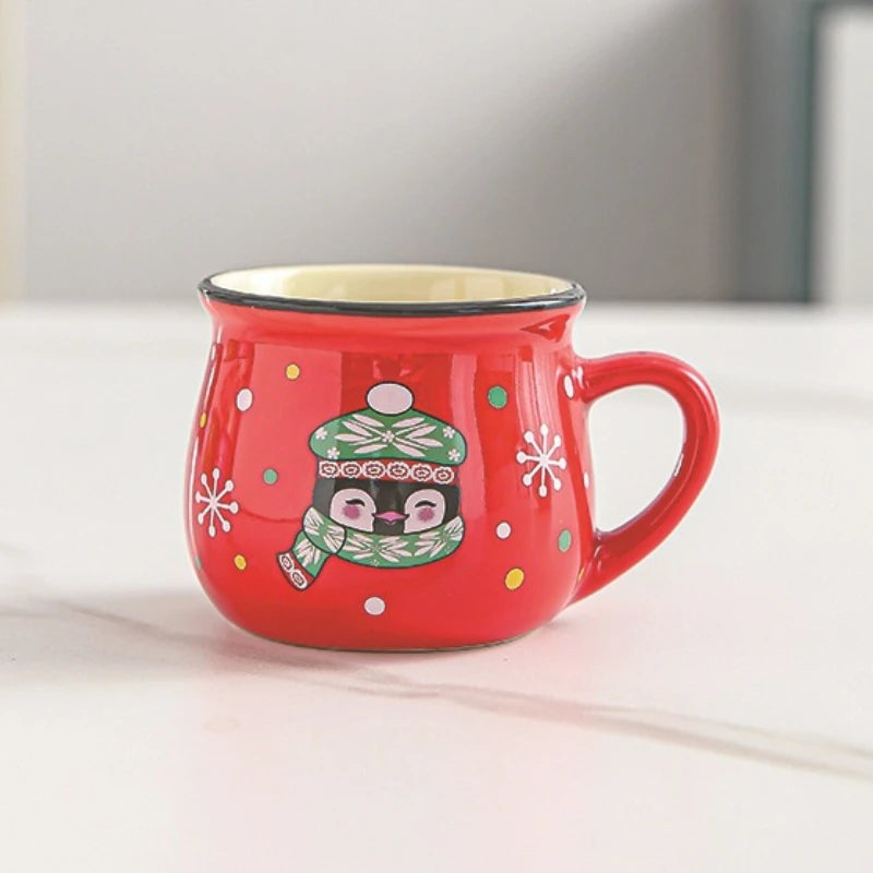 Christmas Ceramic Mug 150ml – Santa & Penguin Xmas Cup Ceramic Holiday Mug SPOT