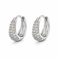 Chunky Pavé CZ Huggie Hoop Earrings – Gold & Silver | Women Huggie Hoop Earrings SPOT EBD-572S