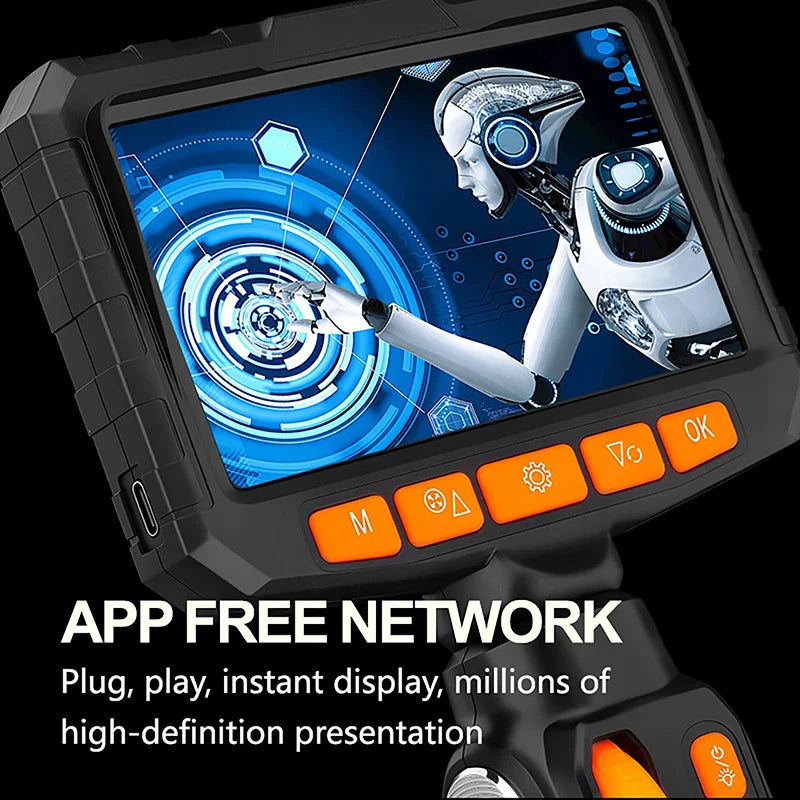 1080P Articulating Borescope – 6mm Inspection Camera 4.3" LCD Articulating Borescope SPOT