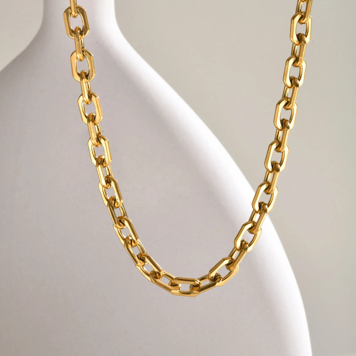 Chunky Paperclip Link Chain Choker Necklace – Stainless Steel Chain Choker Necklace SPOT