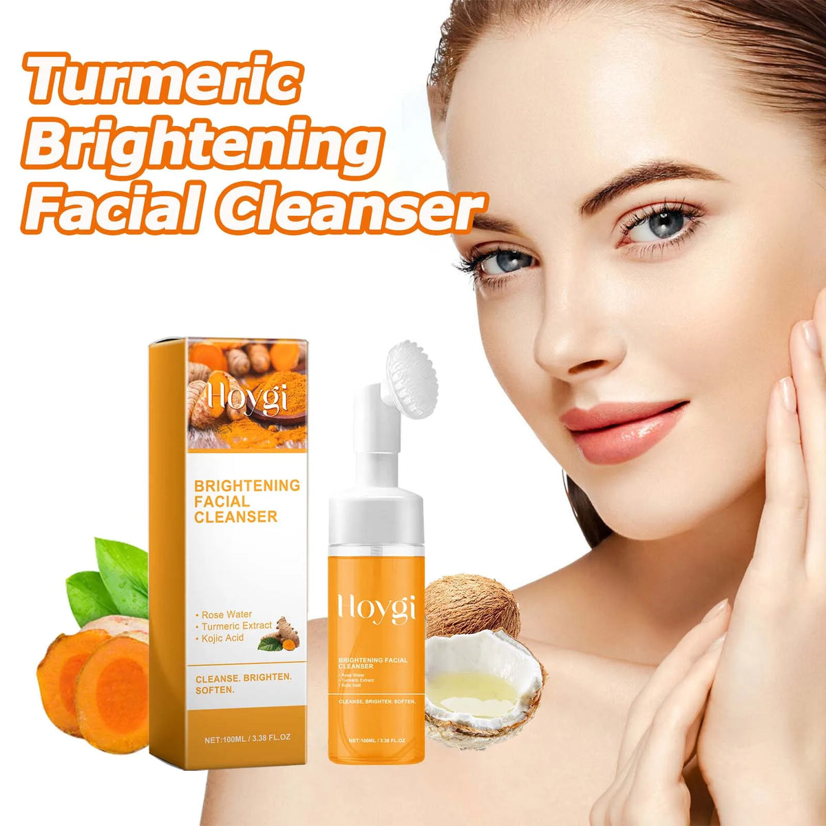 Hoygi Turmeric & Kojic Acid Foaming Facial Cleanser 100ml Foaming Facial Cleanser SPOT