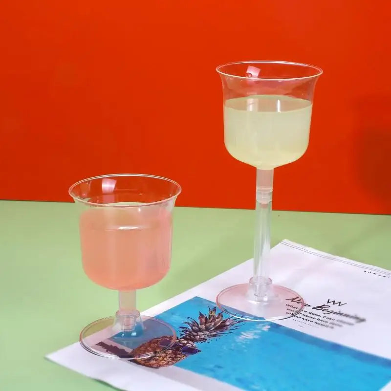 10-Pack Clear Plastic Champagne Goblets – Disposable Party Cups Disposable Champagne Goblets SPOT