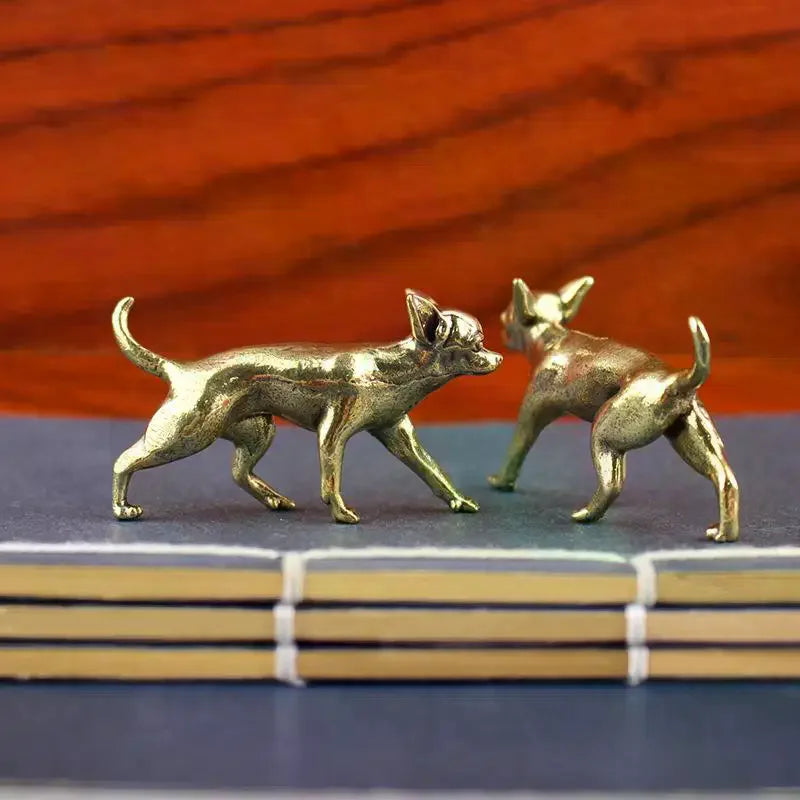 Brass Hairless Dog Puppy Figurine – Desktop & Home Décor Brass Figurine SPOT