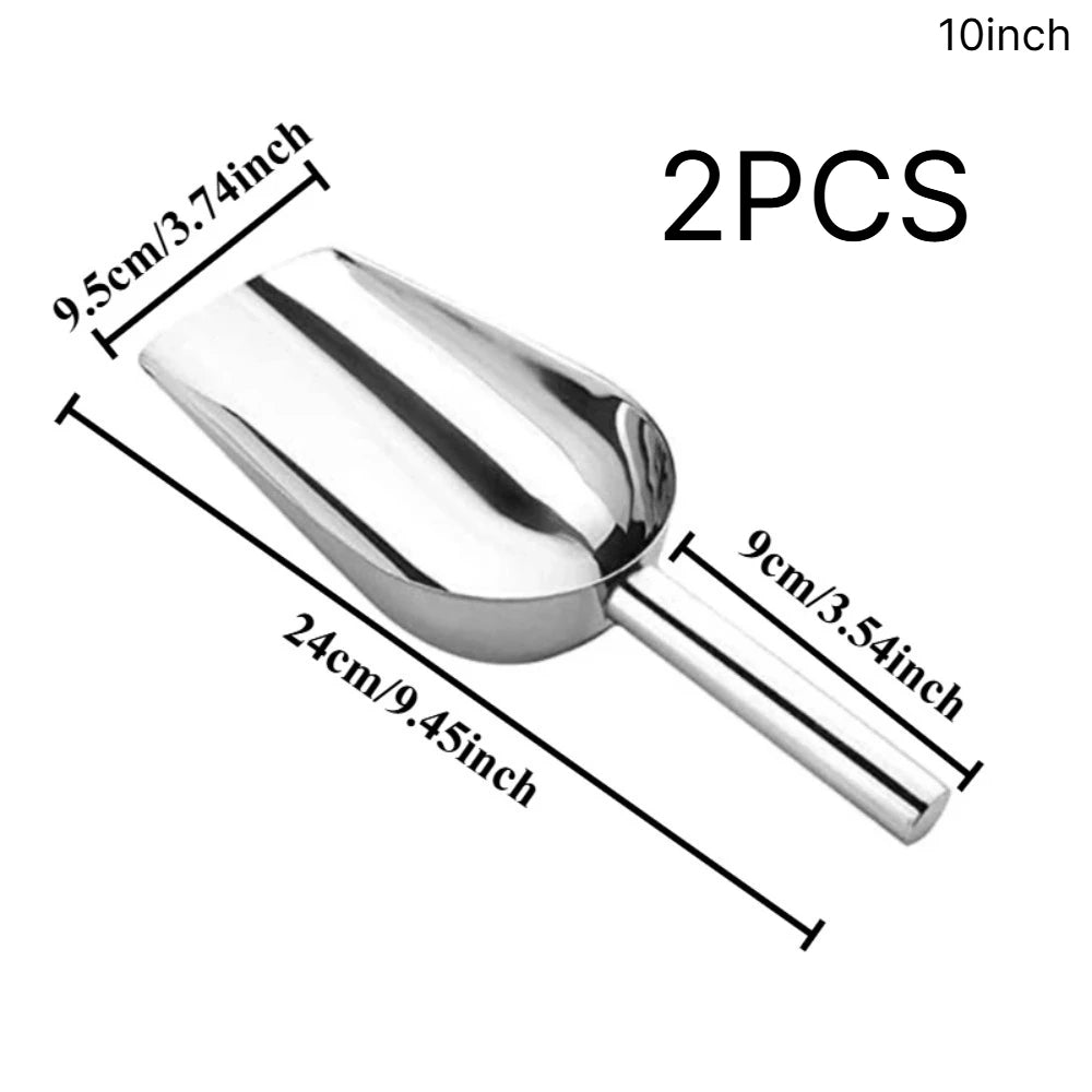 2-Pack 10" Stainless Steel Ice & Food Scoop – Kitchen & Bar Kitchen Food Scoop SPOT 2PCS