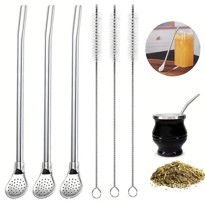 Stainless Steel Bombilla Filter Straw – Reusable Yerba Mate Set Filter Straw Set SPOT