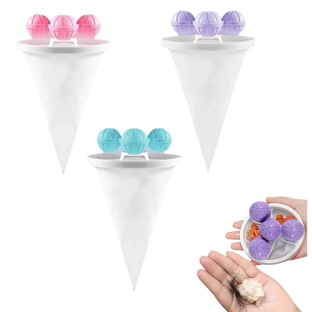 3-Pack Washing Machine Lint & Pet Hair Catcher Filter Bags Laundry Filter Bag SPOT