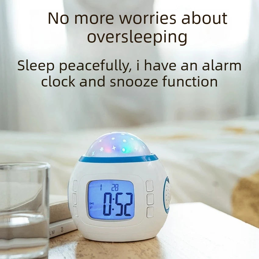 LED Starry Sky Projection Alarm Clock – Color-Changing Night Light Projection Alarm Clock SPOT