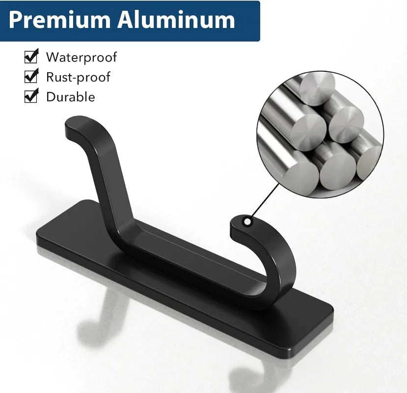 8-Pack No-Drill Stainless Steel Self-Adhesive Wall Hooks Adhesive Wall Hooks SPOT