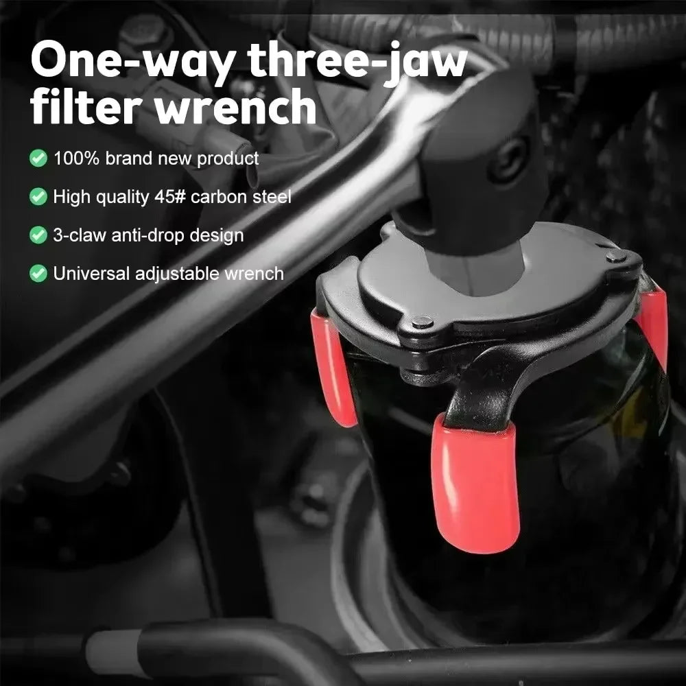 Universal 3-Jaw Oil Filter Wrench for Car, SUV & Truck Oil Filter Wrench SPOT