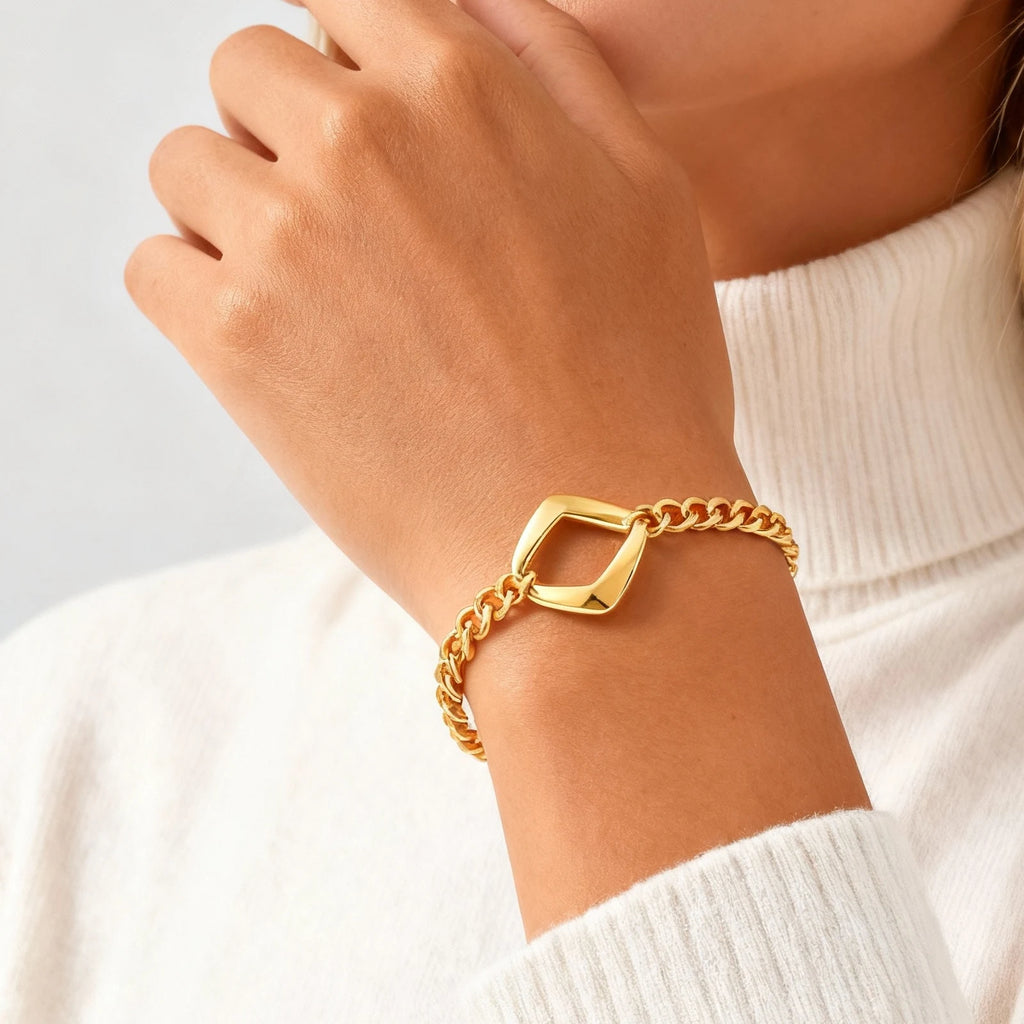Minimalist Cuban Chain Bracelet – Gold Stainless Steel Women Chain Link Bracelet SPOT Default Title