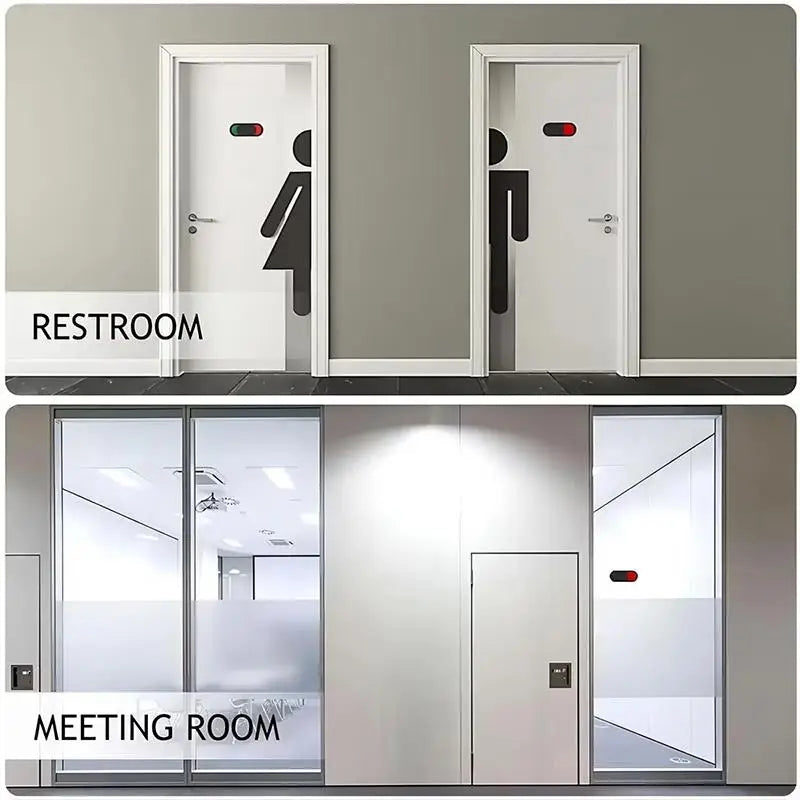 Acrylic Occupied Vacant Sliding Door Sign – Self-Adhesive Door Status Sign SPOT