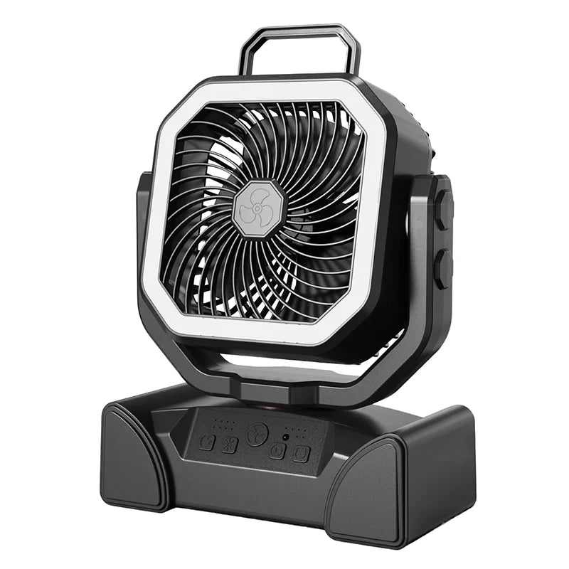 40000mAh Rechargeable Camping Fan | LED Light & Remote Rechargeable Camping Fan SPOT black