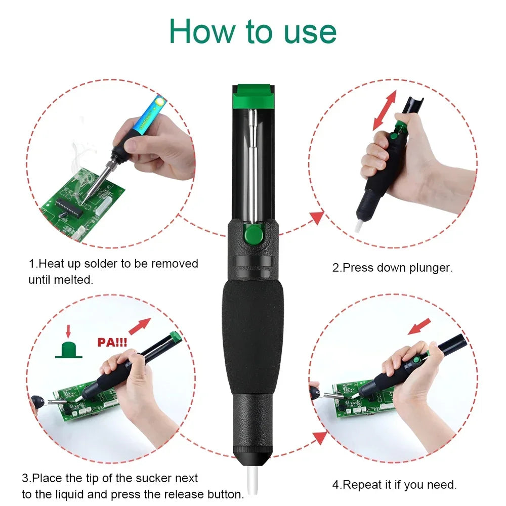 Desoldering Pump Vacuum Gun – Anti-Skid Solder Removal Tool Desoldering Pump SPOT