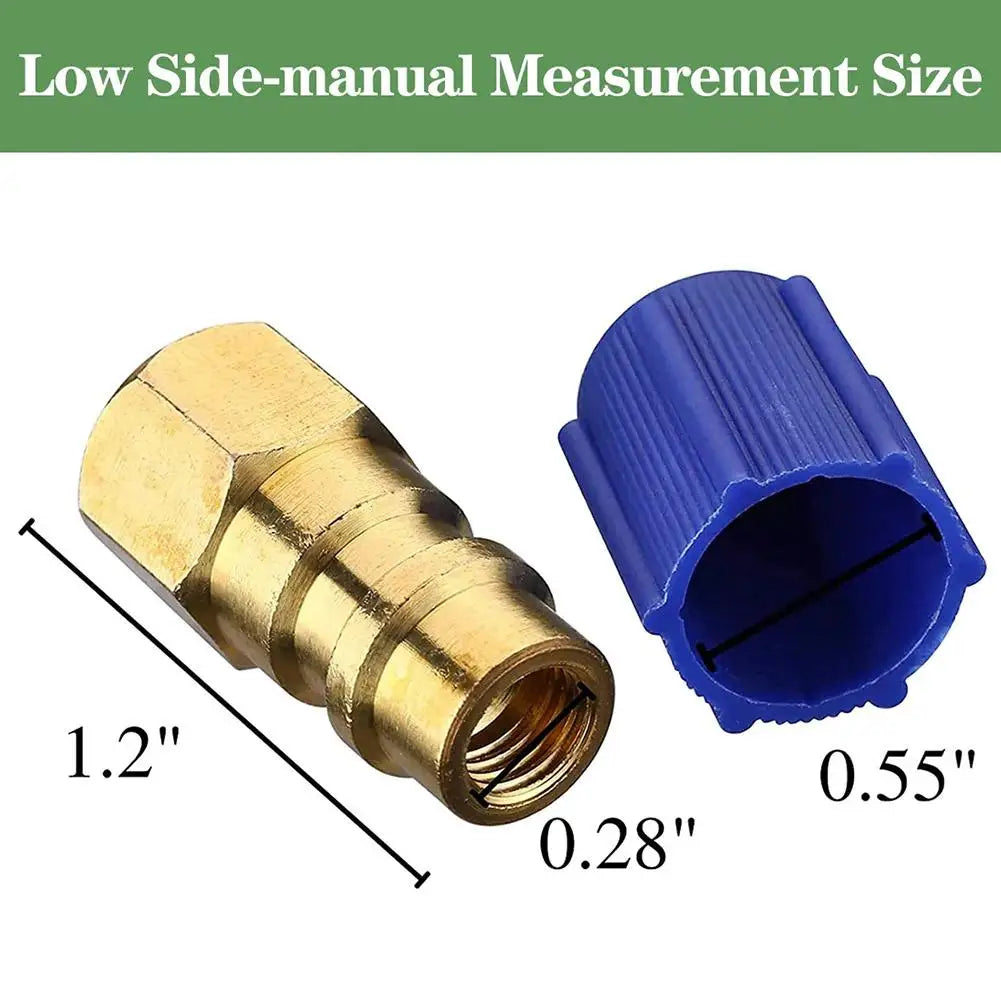 R12 to R134A Retrofit Adapter Kit – High & Low Side Fittings AC Refrigerant Adapter SPOT