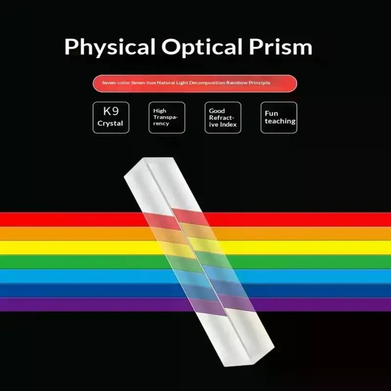 Glass Triangular Prism – Light Dispersion & Spectrum Tool Optical Glass Prism SPOT