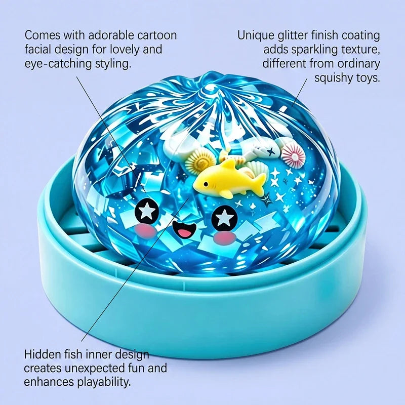 Marine Animal Shell Squeeze Toy – Glitter Mud Sensory Fun Squeeze Sensory Toy SPOT