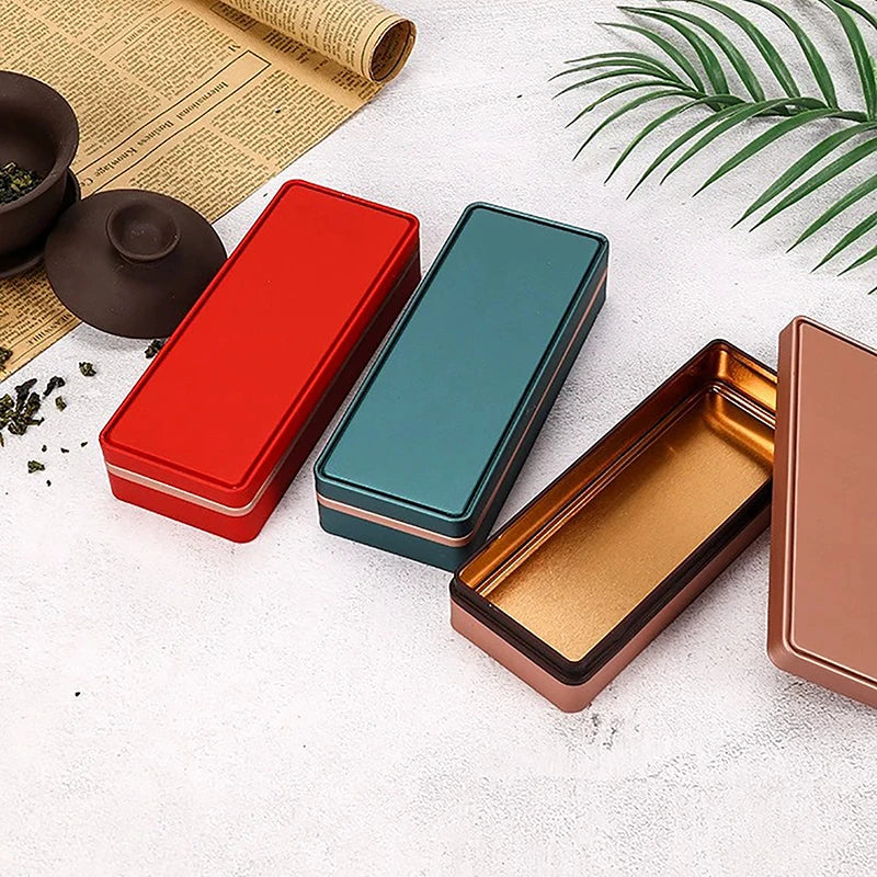 Multicolor Tinplate Rectangular Storage Box with Lid | Small Tin Tin Storage Box SPOT