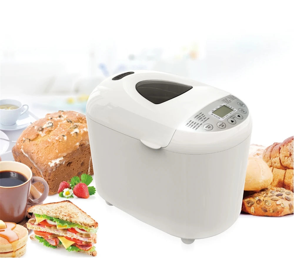 Stainless Steel Bread Maker – 19 Programs, LED Display, 1.5lb Automatic Bread Maker SPOT