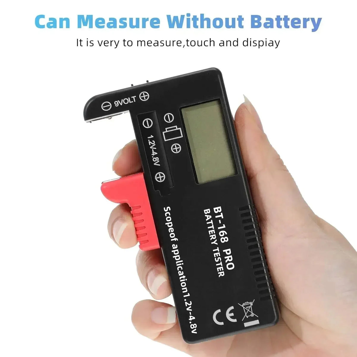 BT-168 Battery Voltage Tester LCD – AA AAA 9V & Button Cell Battery Voltage Tester SPOT