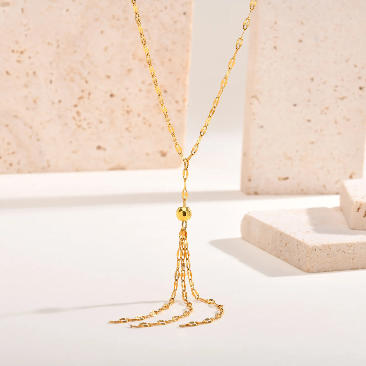 Sparkly Lariat Y Necklace – Gold Tassel Pendant for Women Pendant Necklace SPOT