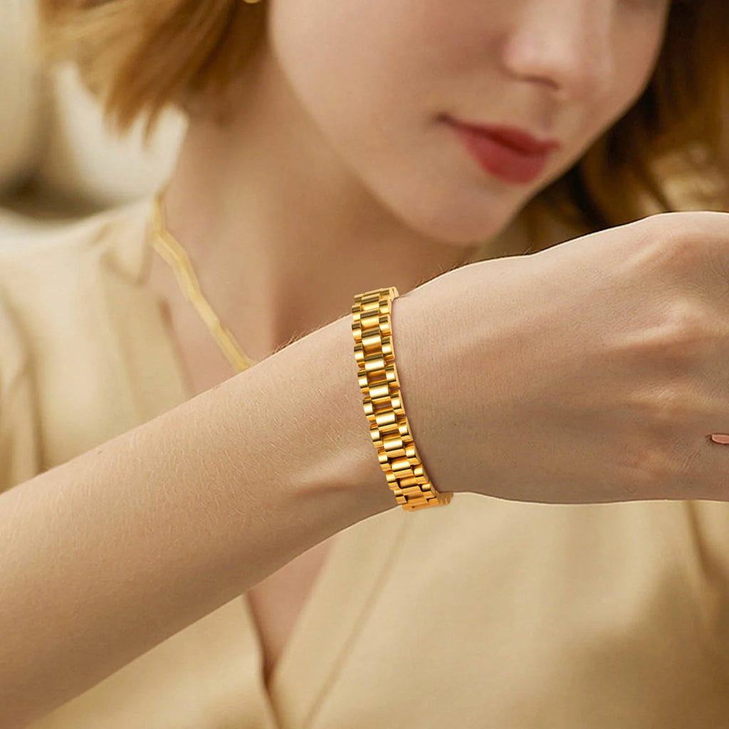 Meaeguet Presidential Link Bracelet – Stainless Steel, Gold/Silver Link Chain Bracelet SPOT