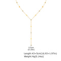 Cross Y-Shaped Lariat Necklace – Gold Zirconia Drop Chain Lariat Chain Necklace SPOT NC-2416G02