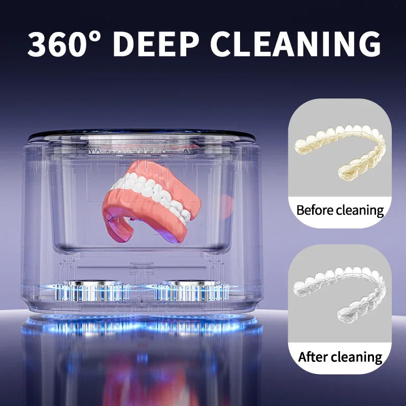 Ultrasonic Retainer Cleaner 45kHz – UV Dental Pod & Travel Case Ultrasonic Dental Cleaner SPOT