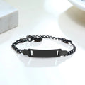Kids Stainless Steel Adjustable Link Bracelet – Boy & Girl Gift Kids Link Bracelet SPOT Black Color 16cm-21cm for adult