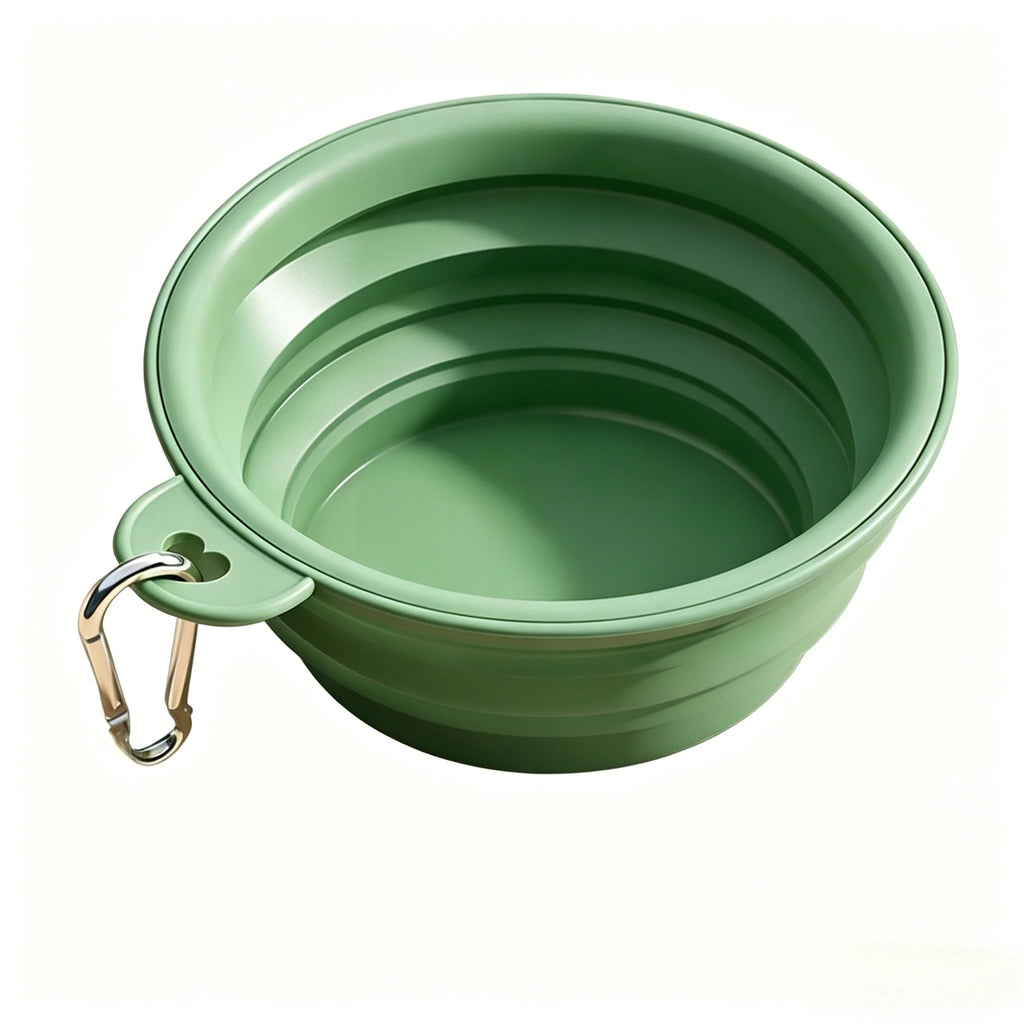 Foldable Dog Travel Bowl – Portable Collapsible Pet Bowl Dog Travel Bowl SPOT Green