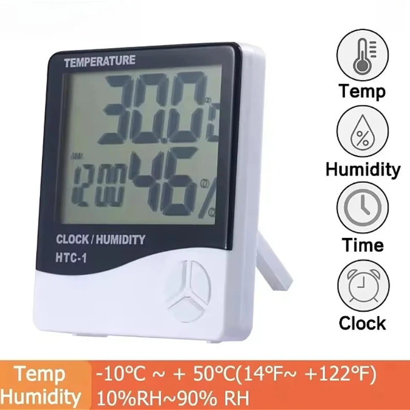 HTC-1 Digital Thermometer Hygrometer – LCD Indoor Weather Station Digital Thermometer Hygrometer SPOT