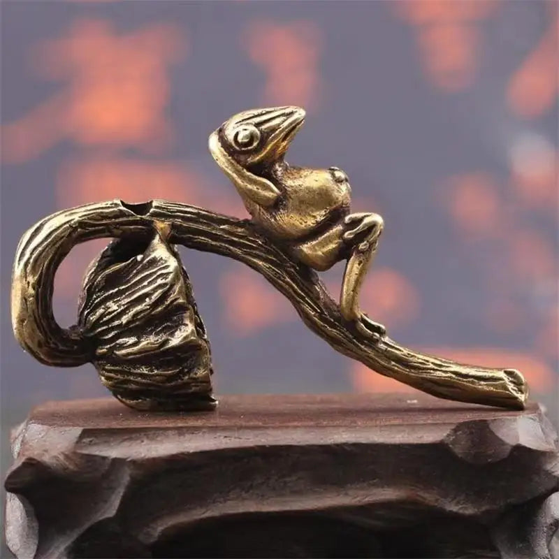 Zen Meditation Frog Statue – Antique Alloy Tea Table Figurine Decorative Figurine SPOT A9