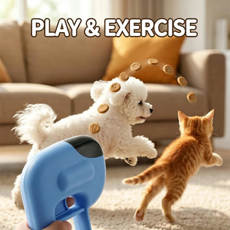 KEMORELA Pet Treat Launcher – Interactive Toy for Cats & Dogs Interactive Pet Toy SPOT Blue