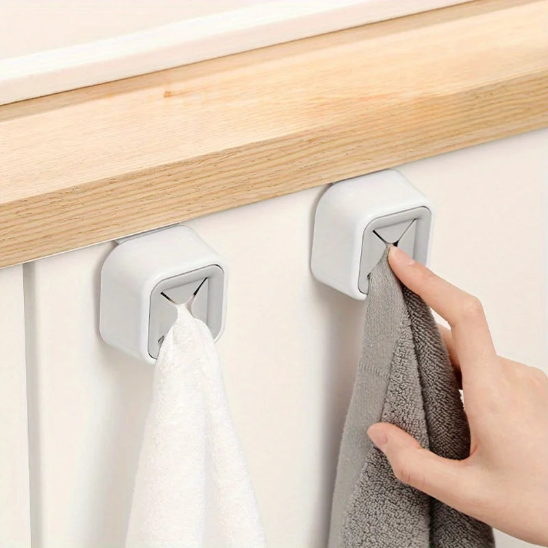 Punch-Free Towel Clip Hook Rack – Kitchen & Bathroom Organizer Clip-On Hook Rack SPOT