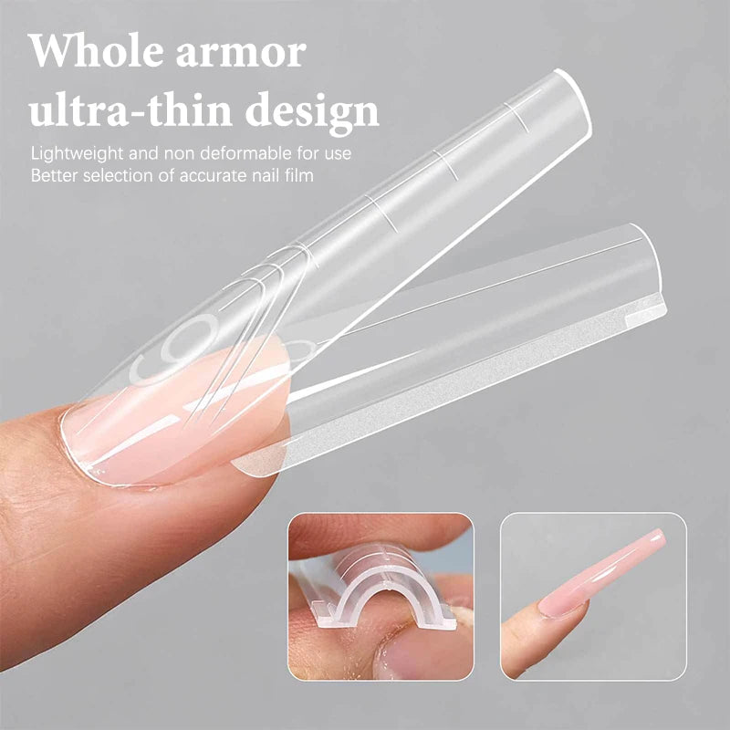 Sandwich Dual Nail Forms 280pcs – 14 Sizes Coffin & Almond Nail Extension Forms SPOT