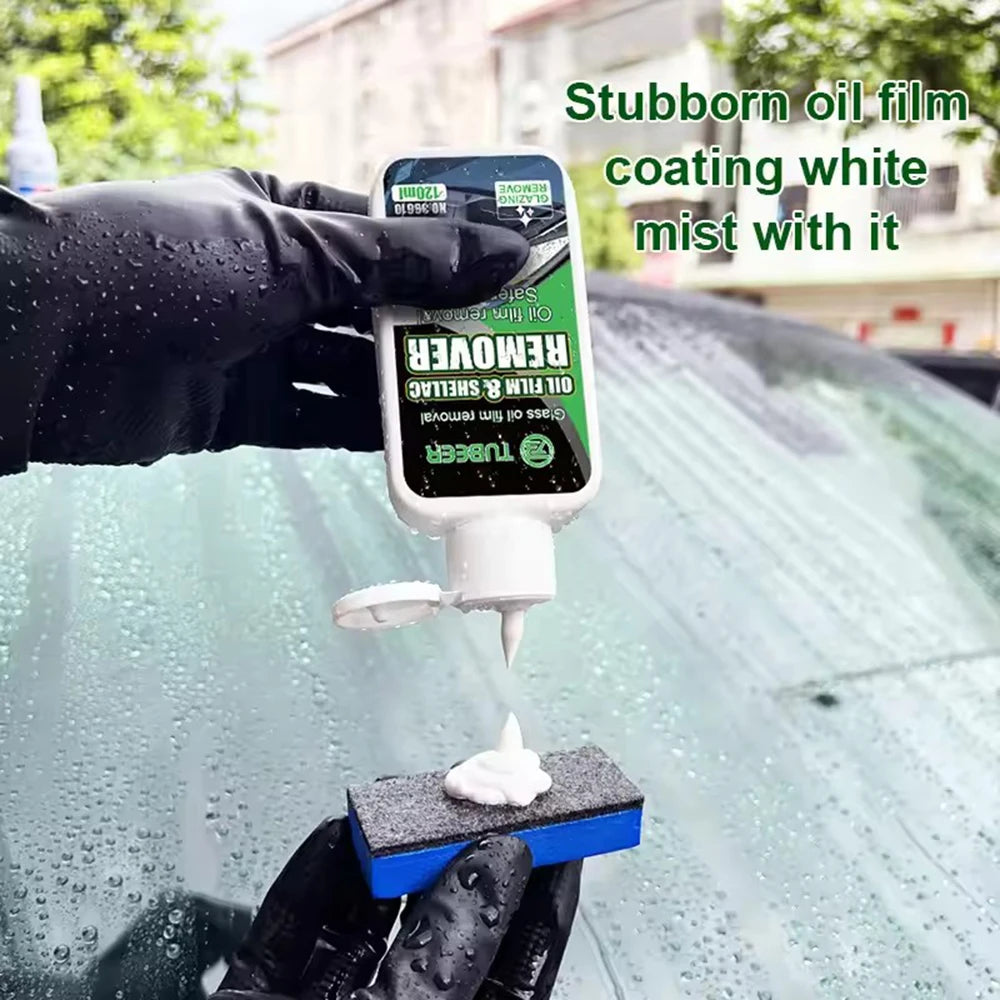 120ml Car Glass Oil Film Remover & Water Repellent Polish Auto Glass Cleaner SPOT