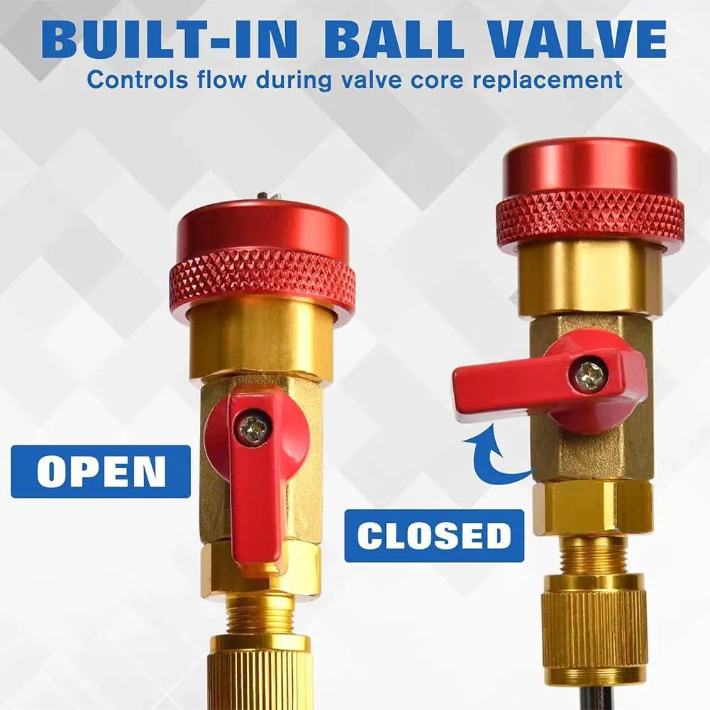 AC Valve Core Removal Tool & Gauge Hose Adapter Bundle AC Service Tool Kit SPOT