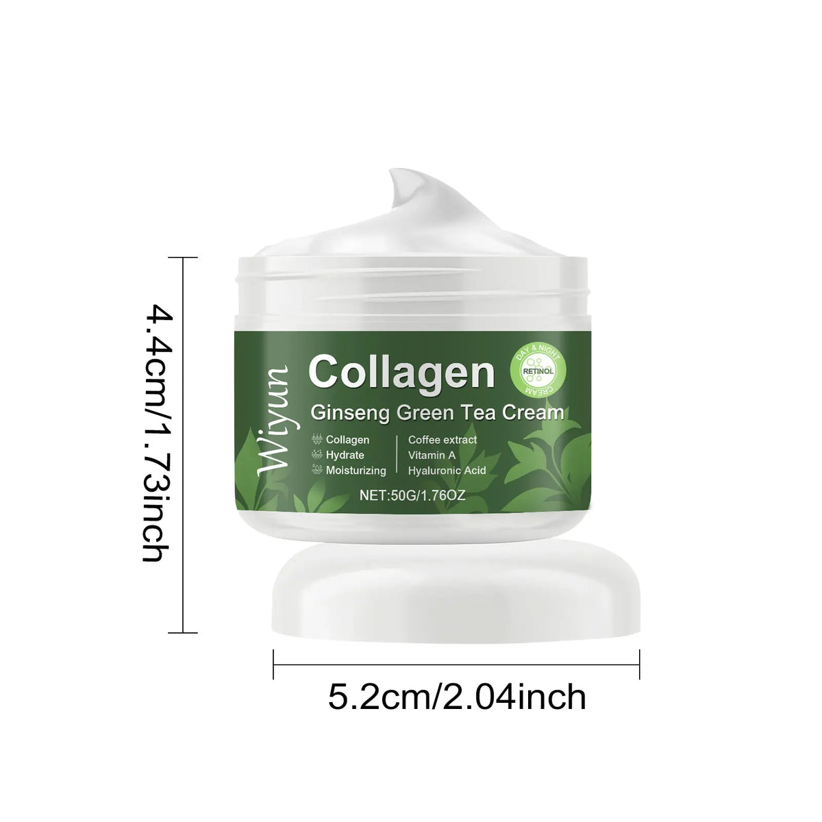 WIYUN Collagen Ginseng Green Tea Anti-Aging Face Cream 50g Anti-Aging Face Cream SPOT 50g Boxed