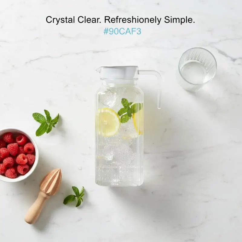 Clear Plastic Juice Pitcher – Fridge & Kitchen Drink Jug Kitchen Pitcher Jug SPOT