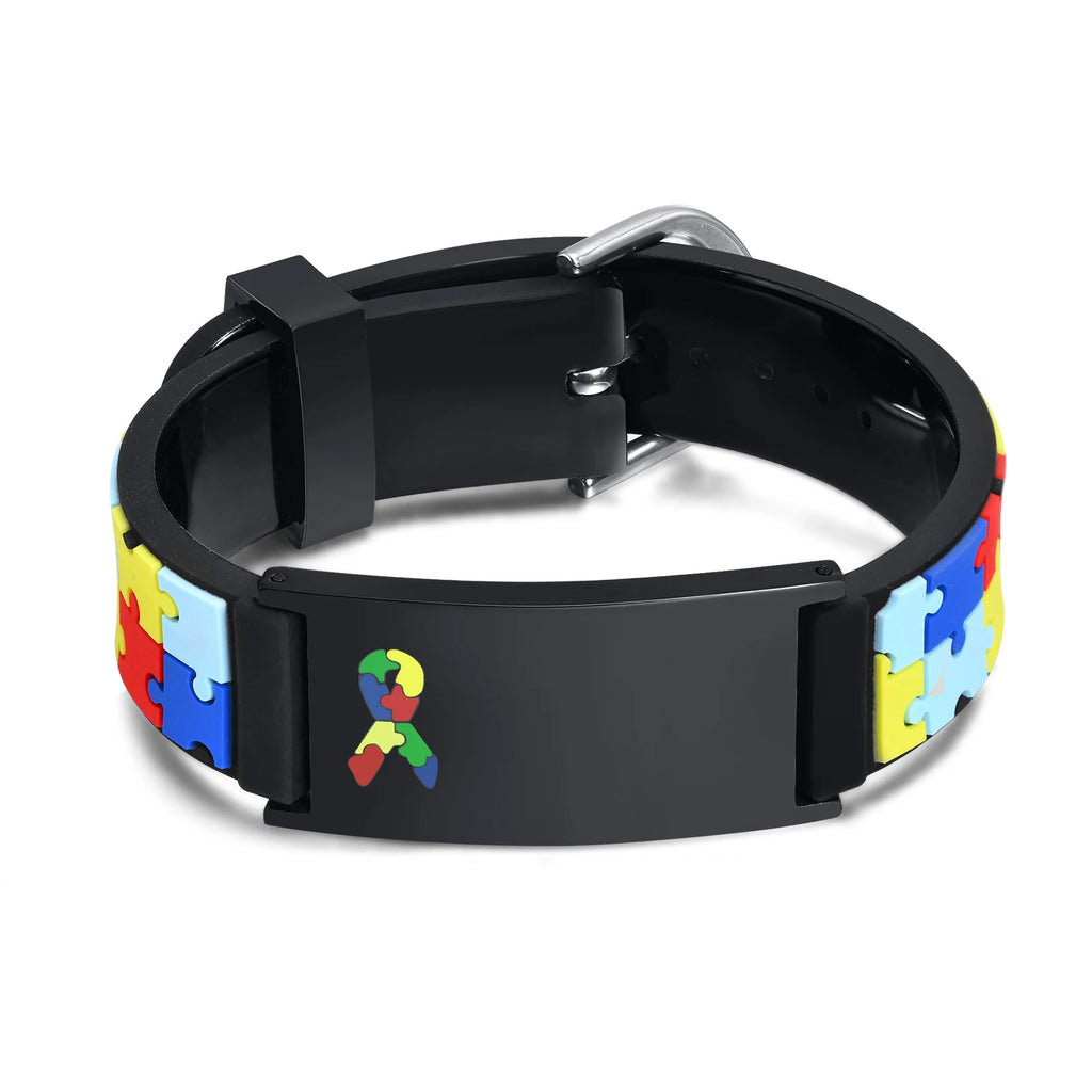 Personalized Kids Silicone ID Bracelet – Custom Engraved Wristband Kids ID Bracelet SPOT BS-142B