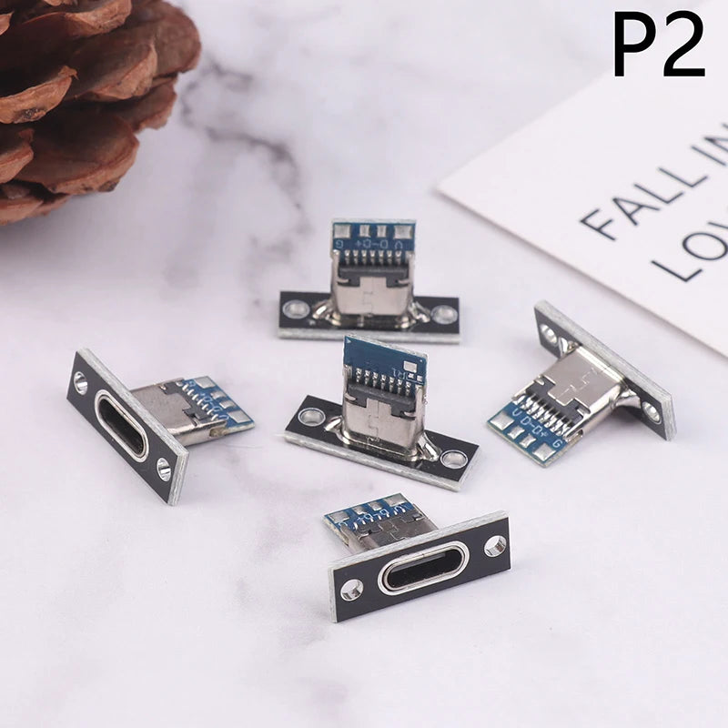 USB 3.1 Type-C Female Connector Jack with Screw Plate – 5 Pack USB-C Connector Jack SPOT 2