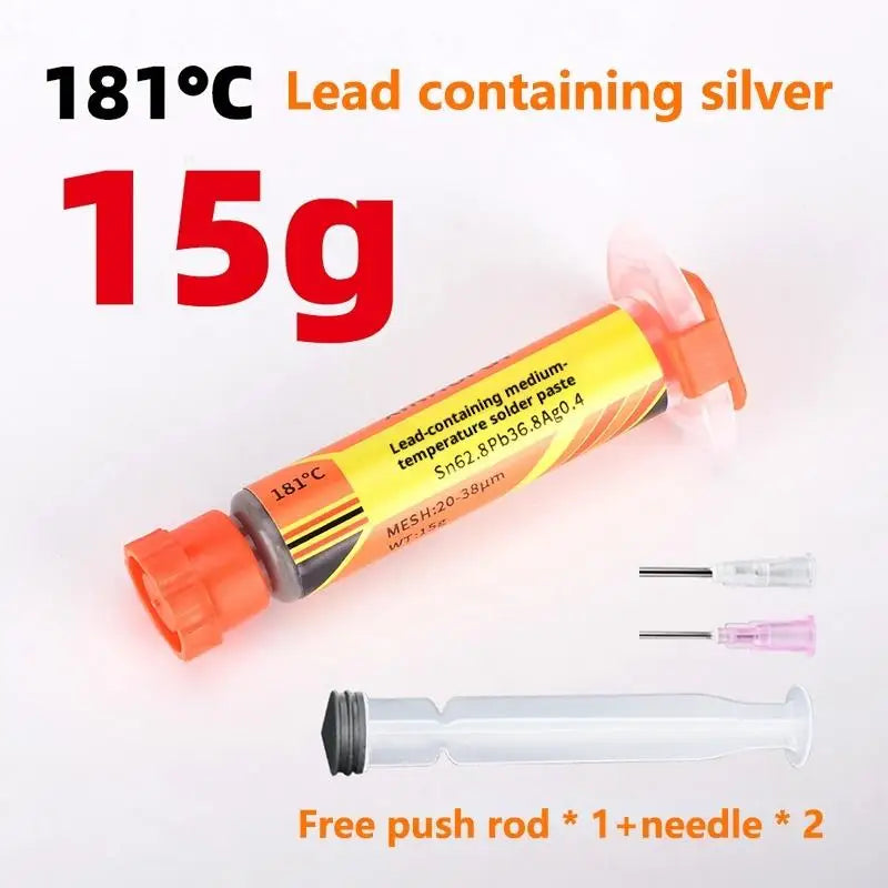 Silver-Bearing SMT Solder Paste Syringe – 181°C Melting Point SMT Solder Paste SPOT A1