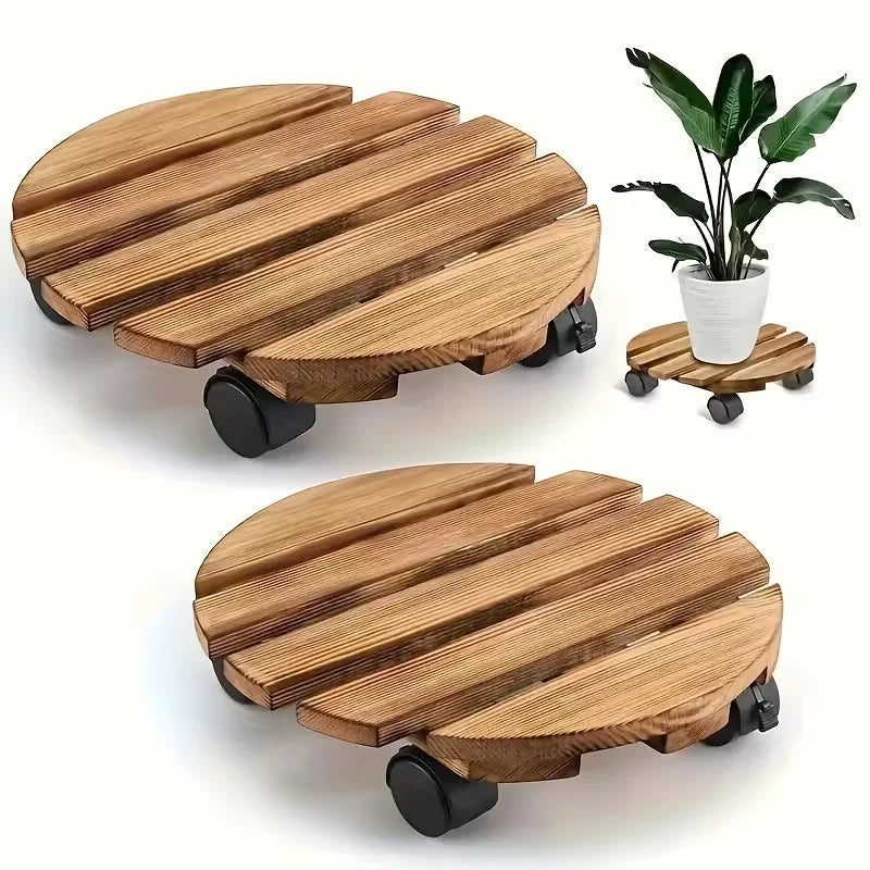 Rolling Plant Stand with Wheels – Heavy Duty Metal Pot Holder Rolling Plant Stand SPOT