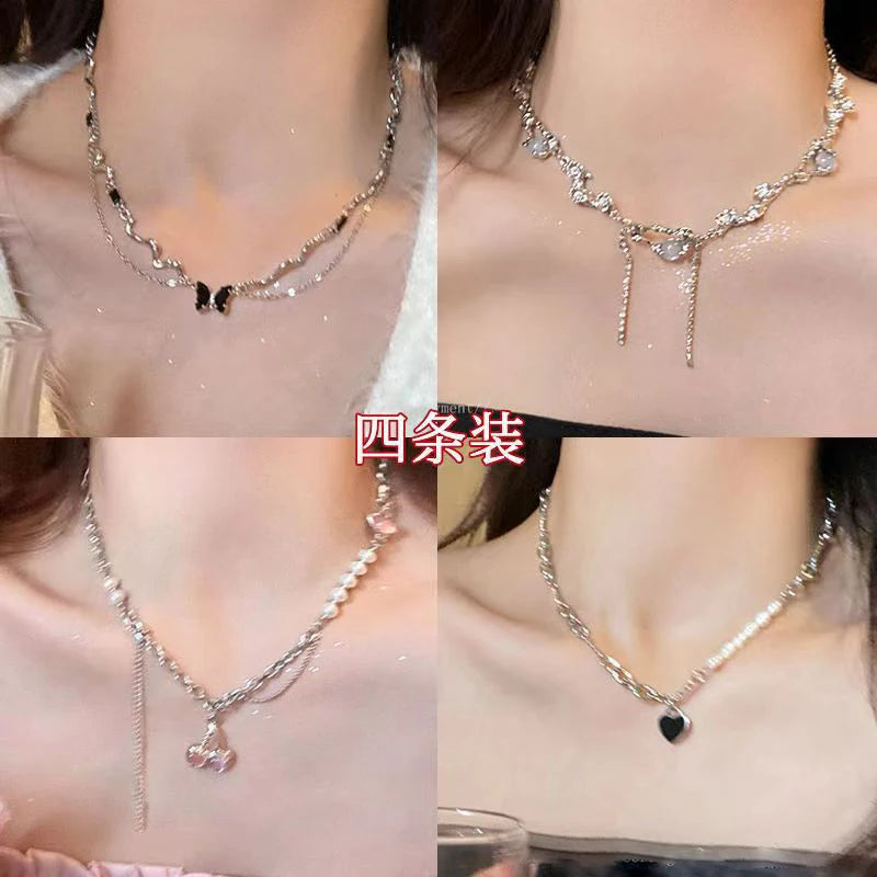 Pearl Tassel Choker Necklace – Minimalist Chain for Women Choker Necklace SPOT