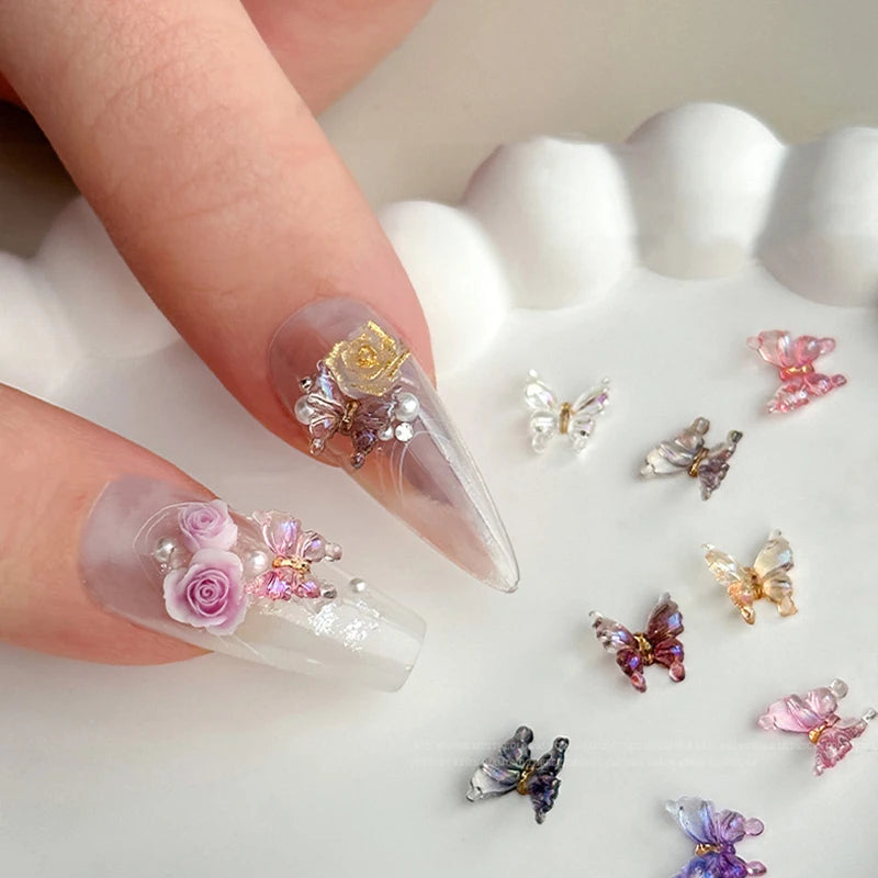 30-Pack 3D Butterfly Nail Art Charms – Colorful Kawaii Decor Nail Art Charms SPOT