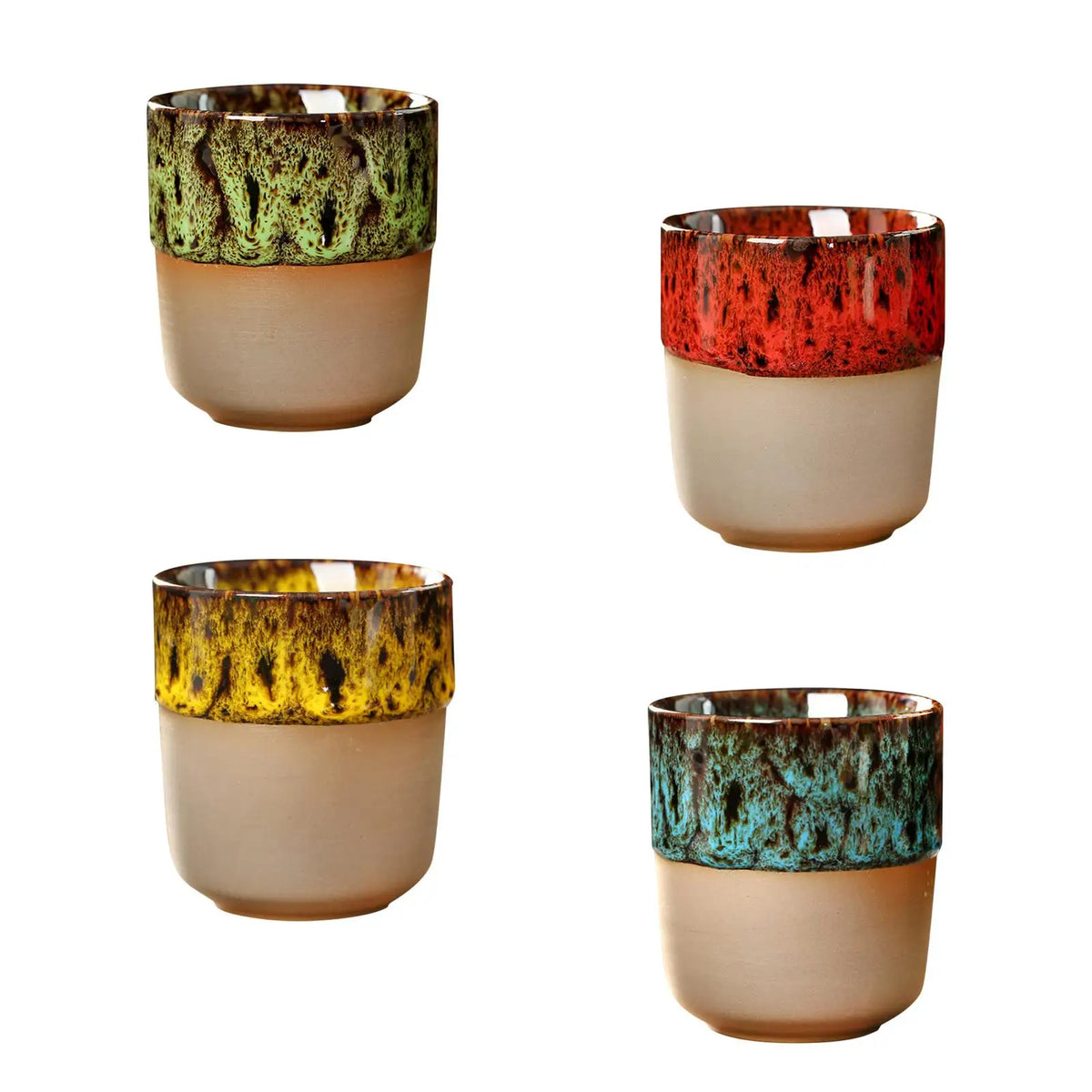 Porcelain Kung Fu Tea Cup 150ml – Drip Glaze Handleless Teacup Porcelain Tea Cup SPOT