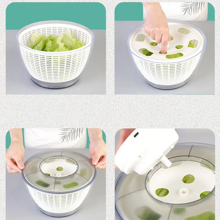 4.5L Electric Salad Spinner & Vegetable Fruit Drain Basket Electric Salad Spinner SPOT